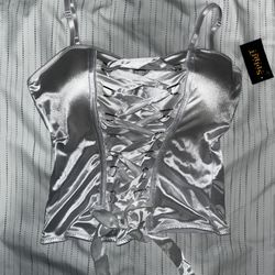white corset top