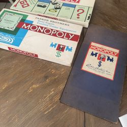 Vintage 1980s Monopoly Complete, 1960s Monopoly Game Complete And 1938 (just Board)