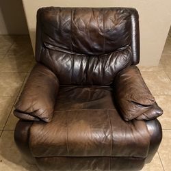 Leather rocker recliner
