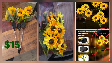 Solar sunflower yard decor NEW