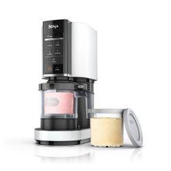 NINJA Creami Ice Cream Maker 5 One-Touch Programs (2) 16oz Pints with Storage Lids (White) (Model: NC300WH)