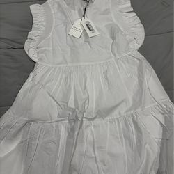 English factory ruffle mini dress white new size small