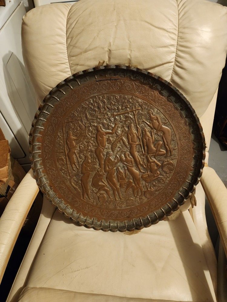 Iranian Plaque 22 Inches, Vintage. Over 60 Years Old