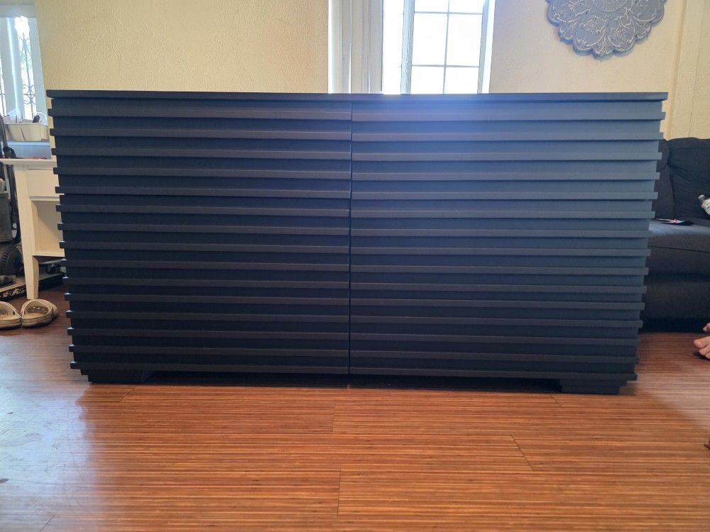 Solid Wood Dresser Matte Black