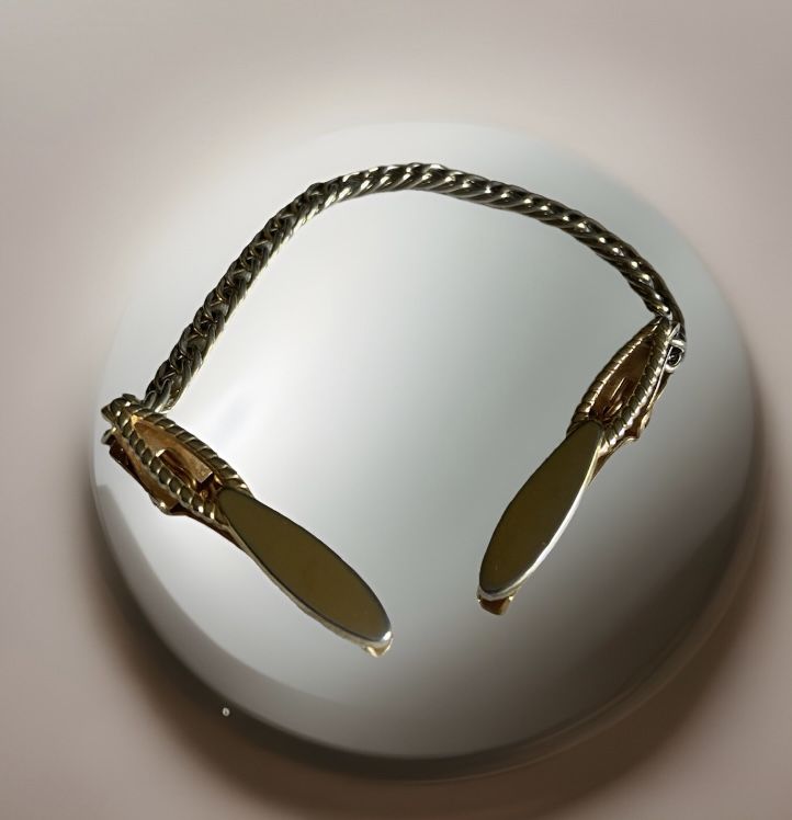 Vintage 50s Goldtone Chain Ribbed Sweater Guard Clip
