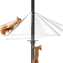 19" Polycarbonate Squirrel Baffle for Bird Feeder Pole – Spring Wobble Design – New