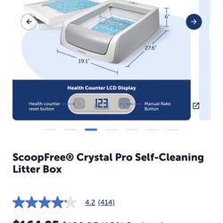 Brand New!!! Scoop Free Crystal Classic Self-Cleaning Litter Box, Large