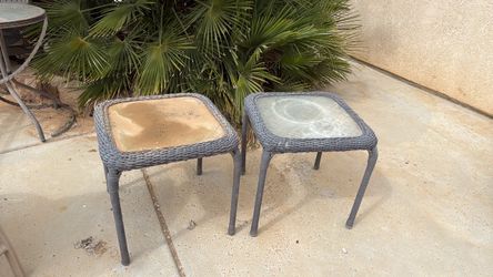 Two outside side table tables