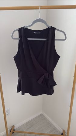 Zara Bow  Black Blouse 