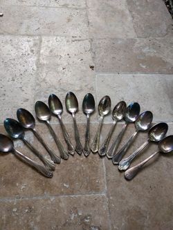 13 assorted silver plated tea spoons
