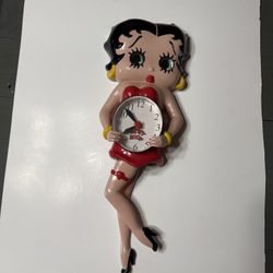 Betty Boop Vintage Wall Clock with Swinging Legs and Eyes