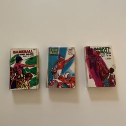 3 FUN SPORTS CARD GAMES: Basketball, Football & Baseball from the 1970’s By WARREN (Complete Sets)