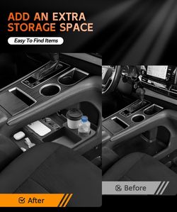 CDEFG for 2021-2025 2026 Toyota Sienna Console Bottom Silicone Organizer Storage Box - Lower Center Console Tray Accessories -Not Compatible with Refr