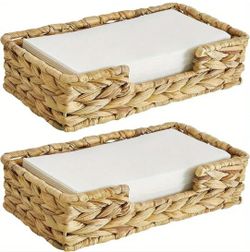 ✨️Brand new✨️ Set of 2 Woven Water Hyacinth Napkin Holders