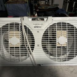 Two fan window fan white