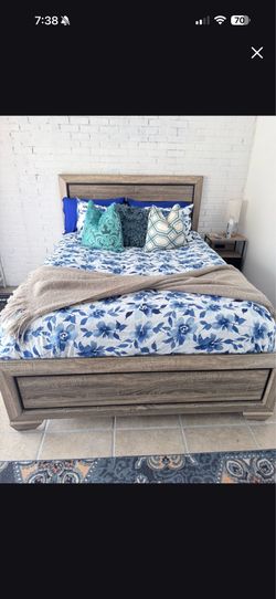 Queen mattress and box spring, head and foot board, frame.