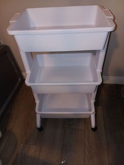 White removal storage bins on wheels