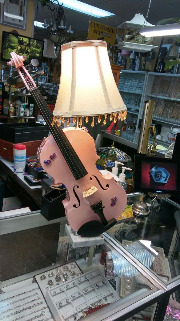 Handmade violin lamp.
