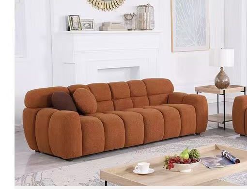Boucle Sofa for Living Room, Cloud Couch with Solid Eucalyptus Frame & Cloud Pillow, Mid Century Modern Couch for Office Living Room Coffee Room (oran