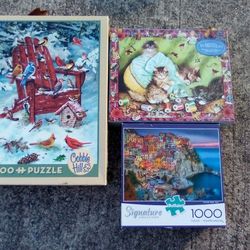 Lot Of 3 Jigsaw Puzzles 10.00