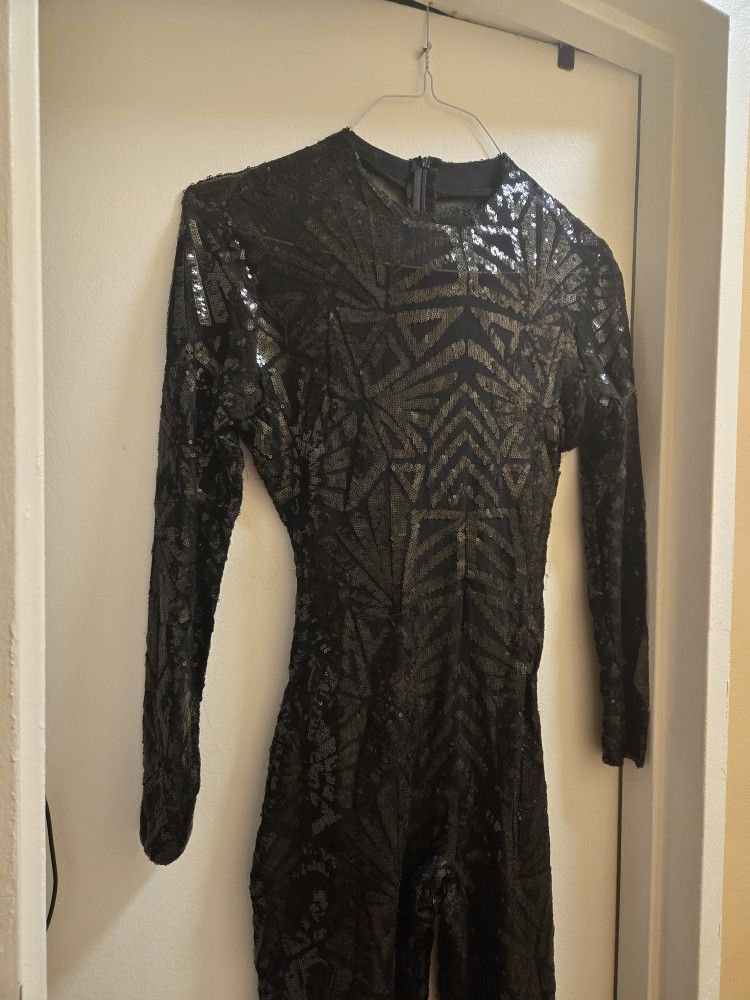 Black Print Jumpsuit