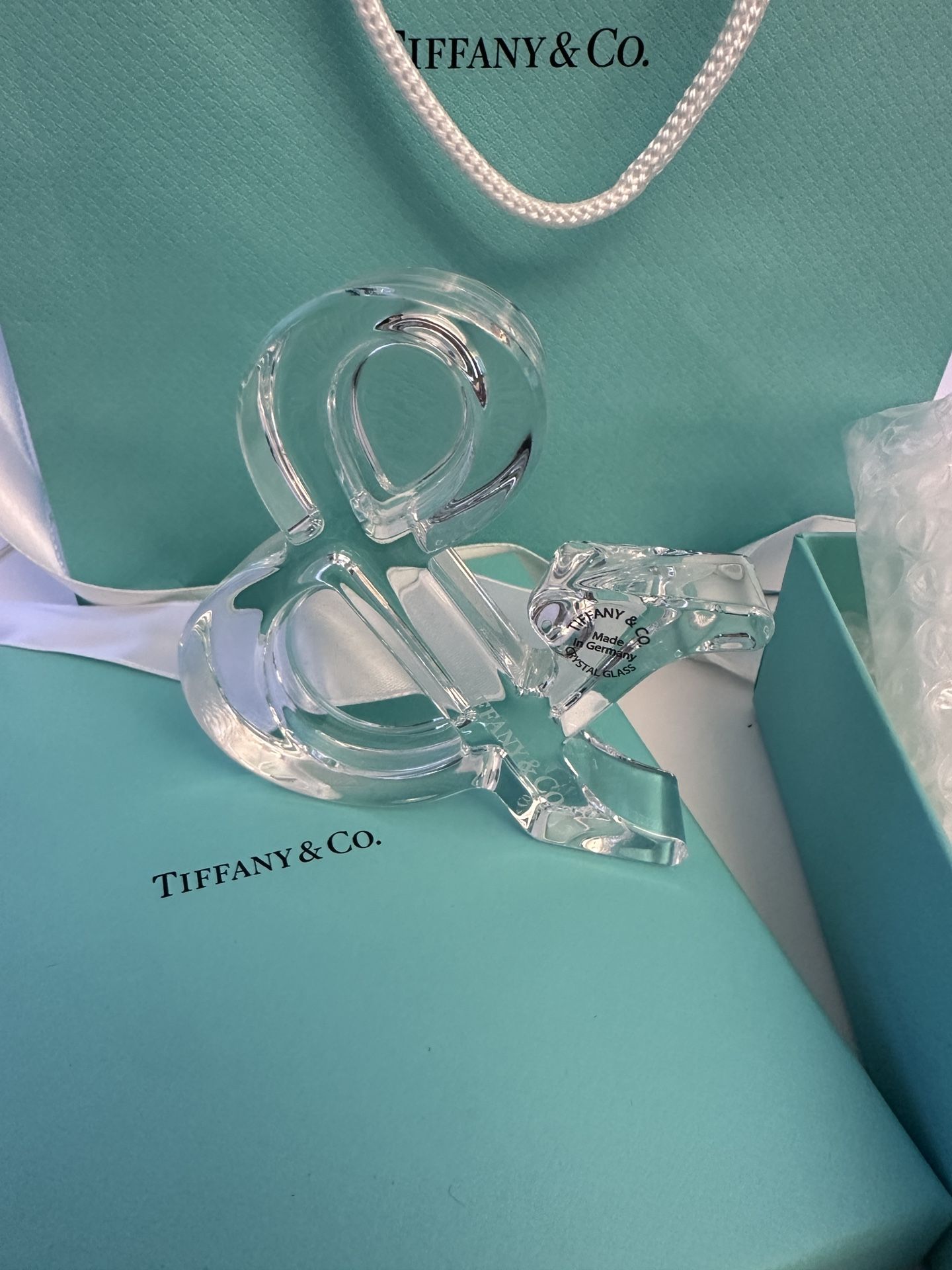 Tiffany & Co. Ampersand Crystal Glass Paperweight
