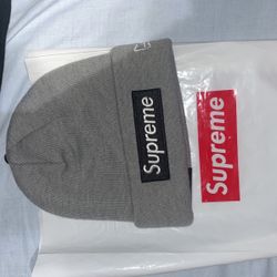 Supreme Beanie Grey Box Logo 