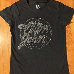 NEW Elton John Rhinestone Concert T Shirt Medium Farewell Yellow brick Road Tour 