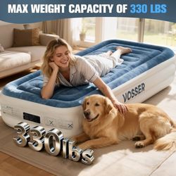  Vosser Twin Air Mattress With Bed Sheet Set