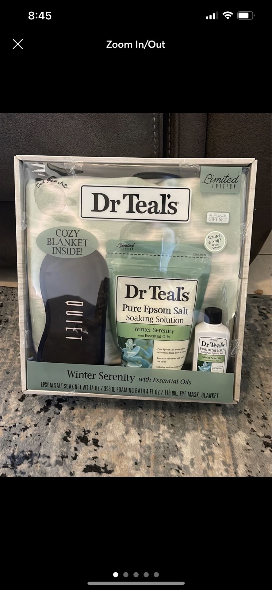 Dr Teal's Winter Serenity Limited Edition 4-pc Bath Gift Set With Cozy Blanket