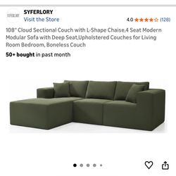 Modular Modern Green Sectional Brand New 