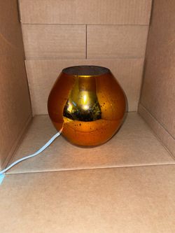 Knubbig Metallic Copper Gold Table Lamp  7”H x 6”1/2D Glass Globe Space Accent Light $60 Firm on Price