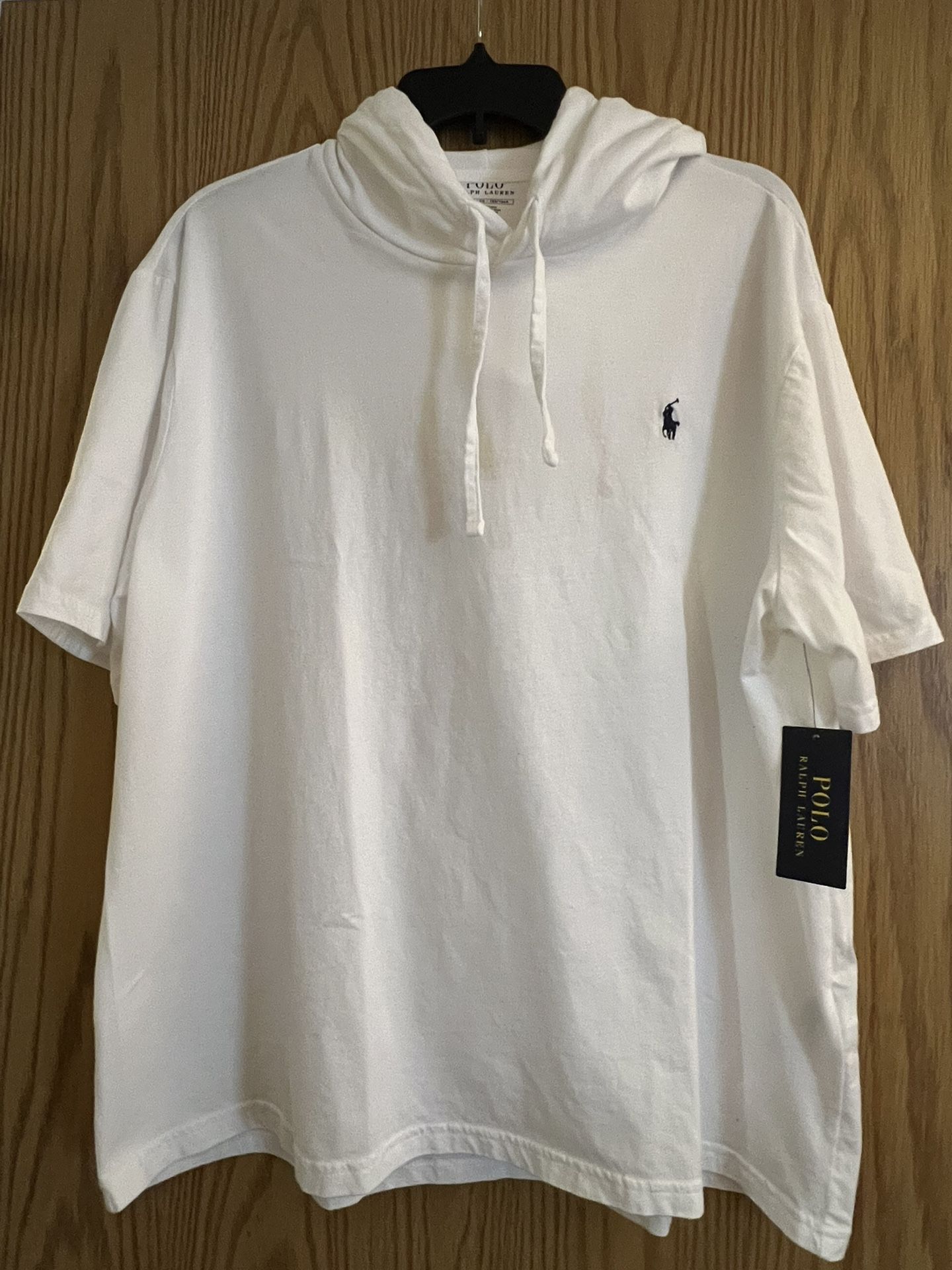 New Men’s XL Polo Short Sleeve Hooded Sweatshirt
