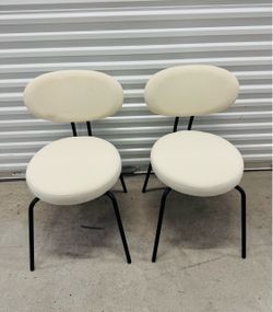 Set of 2 White Chairs - NEW - $70 Price is Firm size in pics