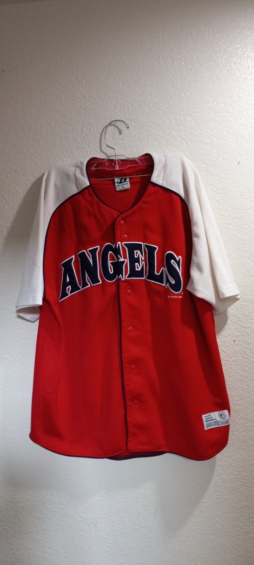 Vintage 2003 Los Angeles Angels Oakland A's Baseball MLB Dynasty Button Up Jersey Size Extra Large Men's Unisex