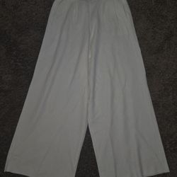 Lintico Women's Wide-Leg Cotton Pants Color Cream