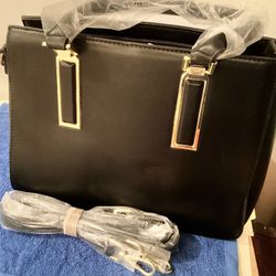 NEW Black La Terre Women’s Handbag + Matching Wallet 2-in-1 Pocketbook w/ Tags PETA Approved