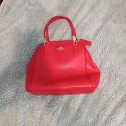 Red Coach Handbag 