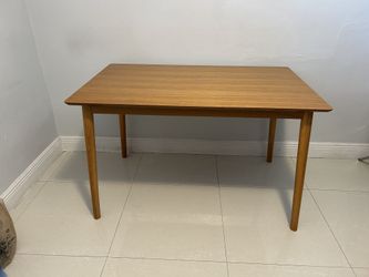 Dining Table, Solid Wood Kitchen Desk, 47 Inch, Natural Brown, Moving Sale