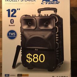 12” Aek Bluetooth trolley speakers    New! Great sound !