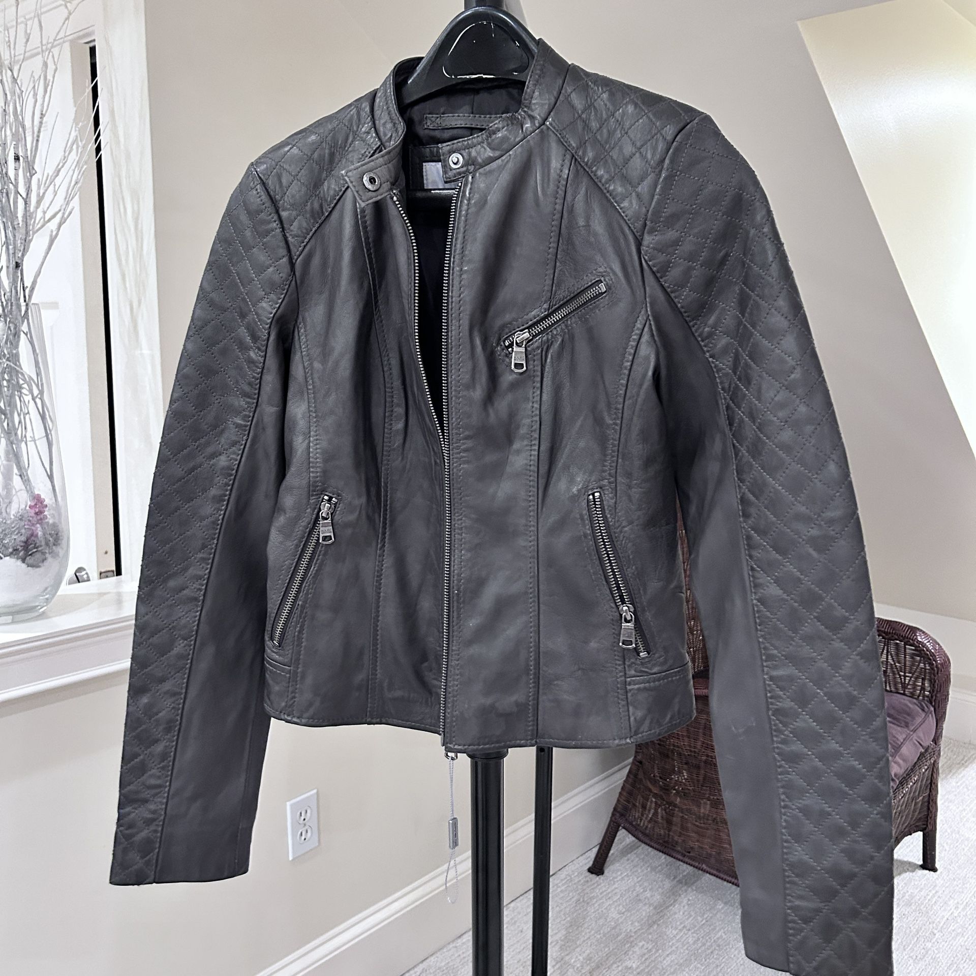 Andrew Marc Leather Biker Jacket 