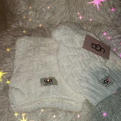 NEW UGG HAT AND SCARF SET (WHITE)
