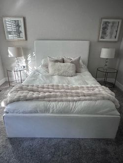 ***New*** Upholstered Bed Frame - Queen - Ivory