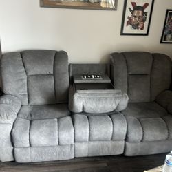 Recliner Sofa w/  Electric Plugs and Cup holders
