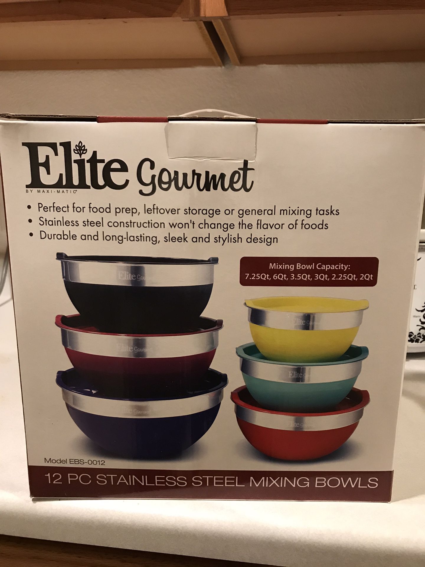 Elite Gourmet 12 pc Stainless Steel bowl set