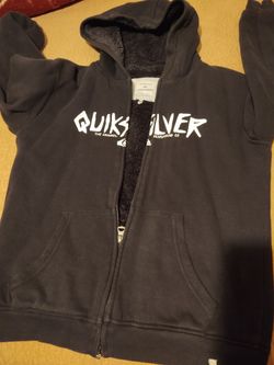 Boys Girls Quicksilver Thick Hooded Sweater Hoodie Zip Up 