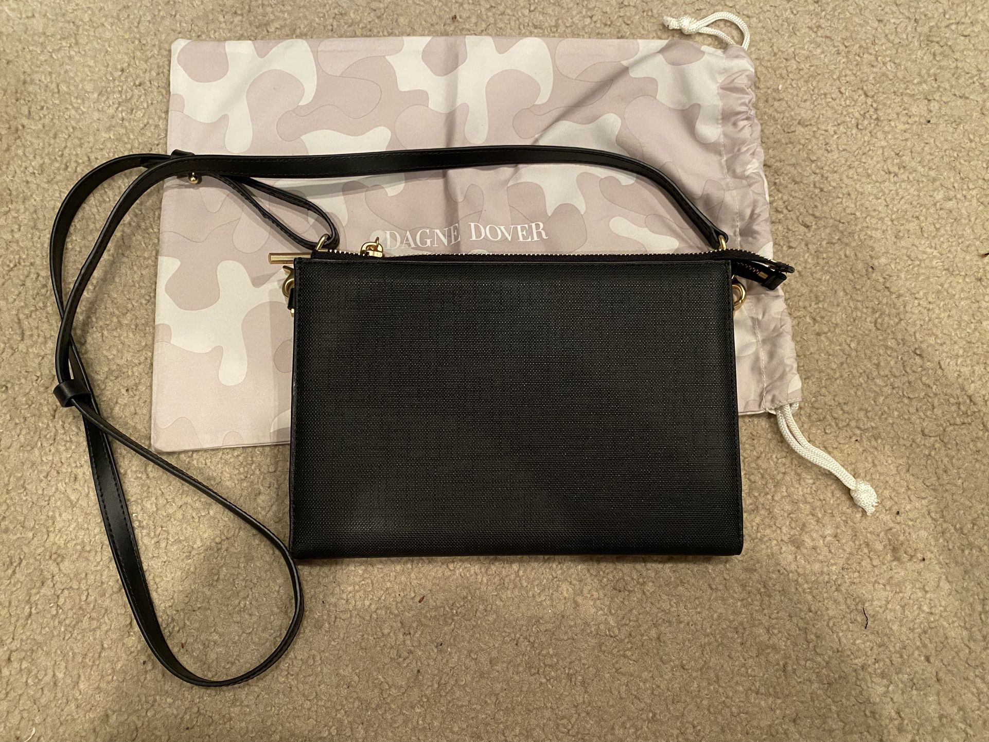 Dagne Dover Essentials Black Clutch Wallet w/ Removable Crossbody Strap-Perfect Condition