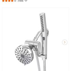 12-spray 5 in. High PressureDual Shower Head and Handheld Shower Head in Chrome