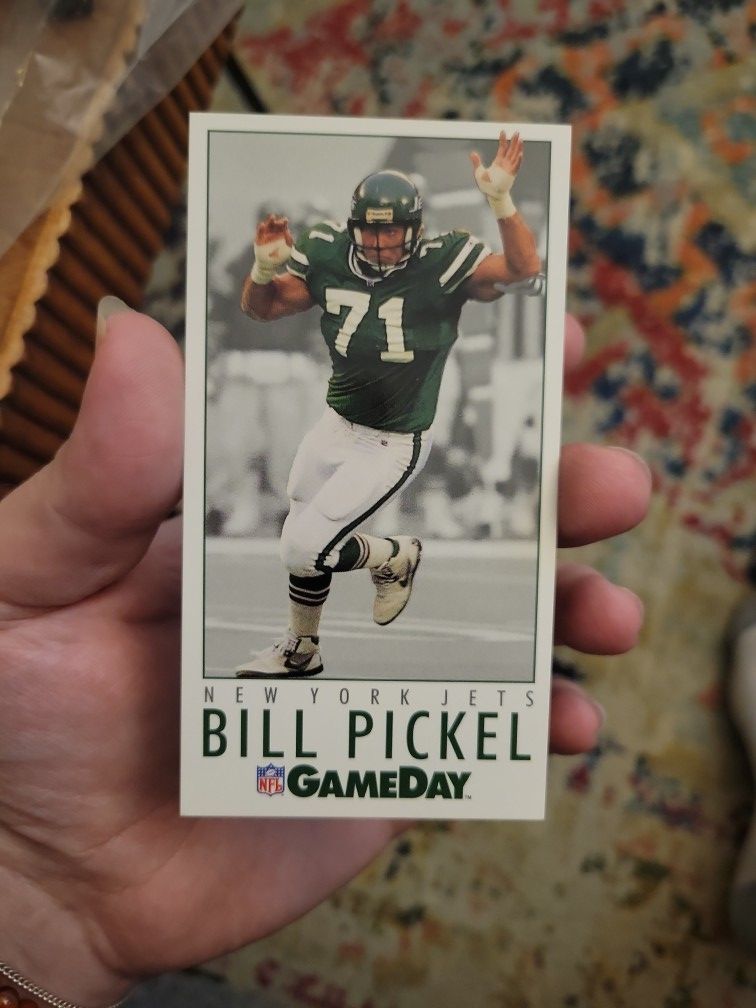Bill PICKEL GAMEDAY CARD (FOOTBALL) JETS #317. VINTAGE