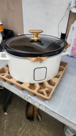 Beautiful 6 Qt Programmable Slow Cooker in White Icing (se hable español)